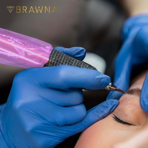 BRAWNA 220 Pcs PMU & Tattoo Pen Type Machine Covers - Wireless PMU Machine Sleeve - PMU Supplies - Pink