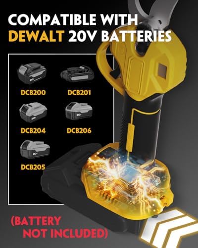 Brushless Electric Pruning Shears For DeWalt 20V Battery Portable Cordless Branch Cutter Tree Trimmer With LCD Display＆Replaceable Blade 30mm 1.2'' Cutting Diameter For Gardening Tree (NO Battery)