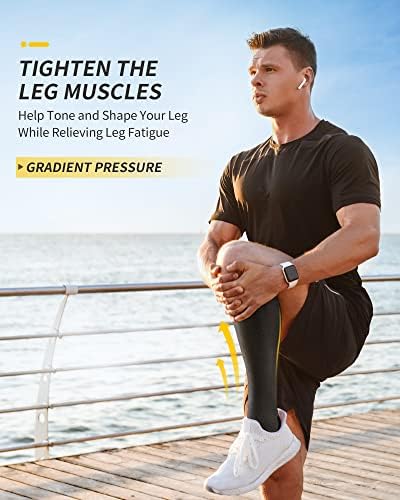 CAMBIVO 2 Pairs Compression Socks For Men And Women(20-30 MmHg) Compression Stocking For Flight Long Shifts Running