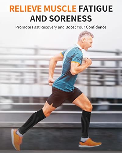 CAMBIVO 3 Pairs Calf Compression Sleeve For Men And Women Leg Compression Sleeve For Running Shin Splint Calf Cramps Varicose Veins Swelling-(Black L/XL)