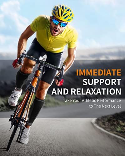 CAMBIVO 3 Pairs Calf Compression Sleeve For Men And Women Leg Compression Sleeve For Running Shin Splint Calf Cramps Varicose Veins Swelling-(Black L/XL)