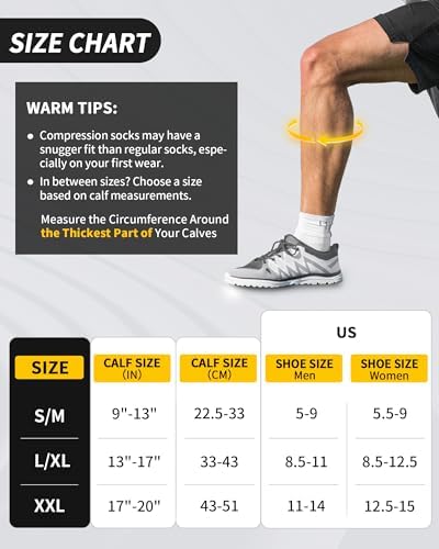 CAMBIVO 3 Pairs Compression Socks For Men And Women(20-30 MmHg) Fit For Running Swelling Flight Travel Driving Nurse