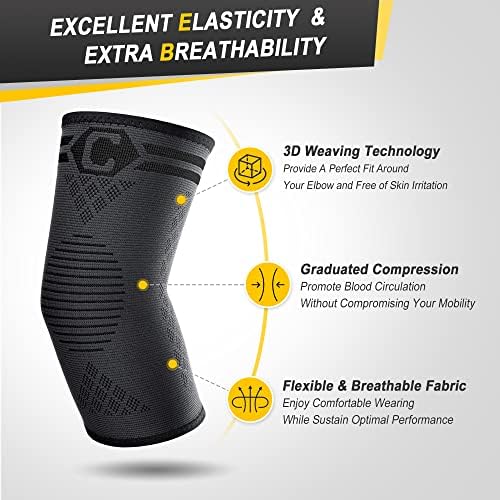 Cambivo Elbow Brace For Tendonitis 2 Pack Tennis Elbow Brace For Men And Women Elbow Compression Sleeve Elbow Support For Tennis Elbow Golf Elbow Workouts Weightlifting