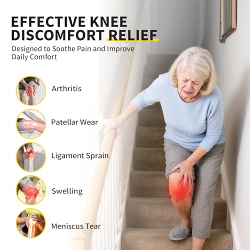 CAMBIVO Knee Brace Support(2 Pack) Knee Compression Sleeve For Running Hiking Basketball Arthritis Meniscus Tear Knee Pain Relief And Injury Recovery