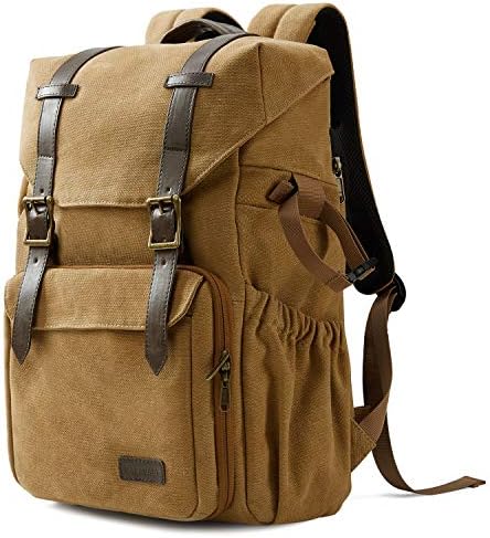 Camera Backpack BAGSMART Camera Bag Anti-Theft DSLR SLR Canvas Backpack Fit up to 15" Laptop with Rain Cover