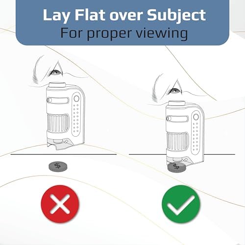 Carson MicroBrite Plus 60x-120x LED Lighted Pocket Microscope For Kids Portable Handheld Microscope For Adults Mini Microscope For Student Science Lab STEM Educational Portable Microscope (MM-300)