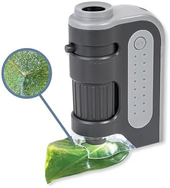 Carson MicroBrite Plus 60x-120x LED Lighted Pocket Microscope for Kids Portable Handheld Microscope for Adults Mini Microscope for Student Science Lab STEM Educational Portable Microscope (MM-300)