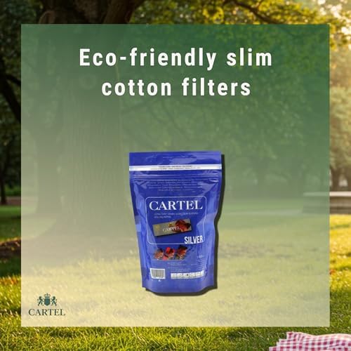 Cartel Slim Cotton Filter Tips 6mm X 22mm – 1000+ Filters With Resealable Bag – Includes 70x36mm Rolling Paper – Eco-Friendly Long Filter Tips – Eu Made