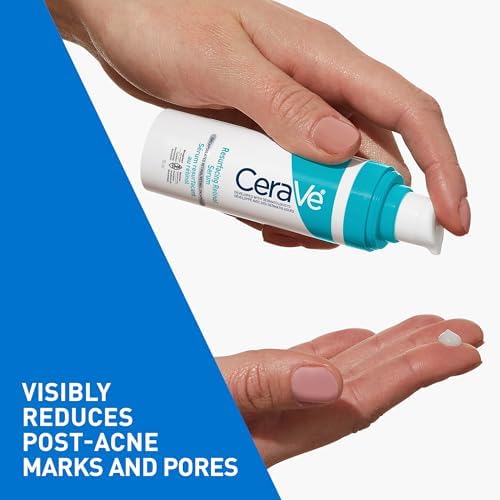 CeraVe Resurfacing Retinol Serum For Face With Niacinamide. Helps Even Skin Tone & Smoothness Post-Acne Marks & Pore Minimizer. Gentle Fragrance-free Non-Comedogenic Safe For Sensitive Skin 30ML