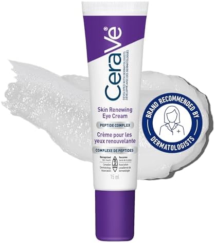 CeraVe Skin Renewing Eye Cream Under Eye Cream with Caffeine Peptides & Hyaluronic Acid Reduce Appearance of Fine Lines. Fragrance-Free & Ophthalmologist Tested 15 mL