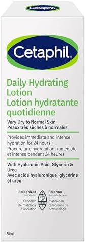Cetaphil Daily Hydrating Lotion With Hyaluronic Acid - 24Hr Hydration - Fragrance-Free Paraben-Free - For Dry And Sensitive Skin 88ml