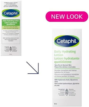Cetaphil Daily Hydrating Lotion With Hyaluronic Acid - 24Hr Hydration - Fragrance-Free Paraben-Free - For Dry And Sensitive Skin 88ml