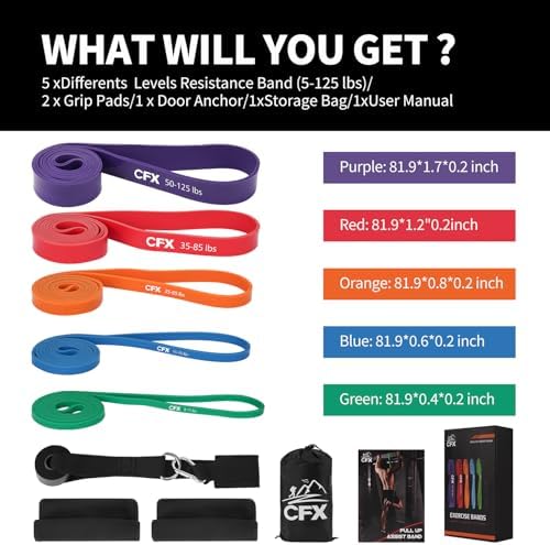 CFX Resistance Bands For Working Out Exercise Bands For Body Stretching Crossfit Training At Home/Gym For Men & Women