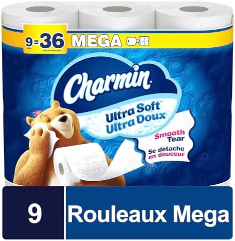 Charmin Ultra Soft Toilet Paper 9 Mega Rolls 224 Sheets Per Roll