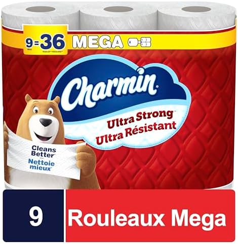 Charmin Ultra Strong Toilet Paper 9 Mega Rolls 220 Sheets Per Roll