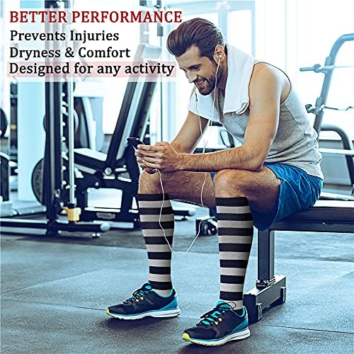 CHARMKING Compression Socks For Women & Men Circulation (8 Pairs)15-20 MmHg Is Best Support For Athletic Running Cycling