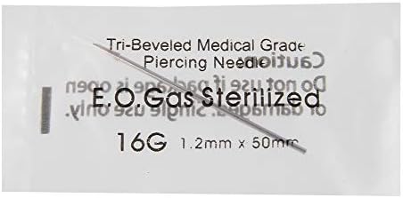 Chrontier Professional Gauge 14G Individualized Sterilized Surgical Steel Piercing Needles Tattoo Piercing Tool Body Art Ear Navel Nipple Piercing 10pcs