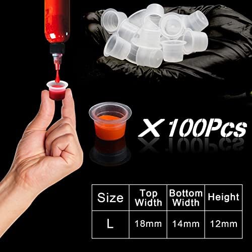 CINRA Ink Cap Holder 1Pcs Tattoo Ink Caps Holder With 100Pcs Tattoo Ink Caps Large Tattoo Ink Cups Pigment Caps Cups For Beginners And Artists