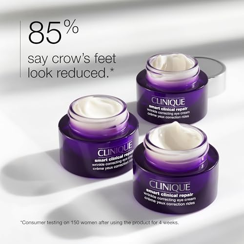 Clinique Smart Clinical Repair Wrinkle Correcting Eye Cream With Hyaluronic Acid + Peptides Anti-Aging Hydrating + Depuffing Mini Travel Size