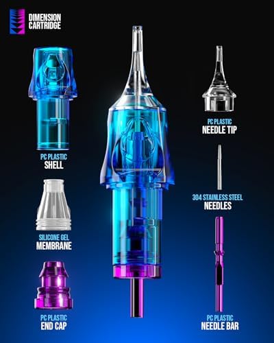 CNC Tattoo Cartridge Needles 30pcs Assorted Needle Round Magnum Cartridges #10 Bugpin 7RM 9RM 11RM 13RM 15RM #1209RM Mixed For Tattooing Supplies EN04B-30KIT-G