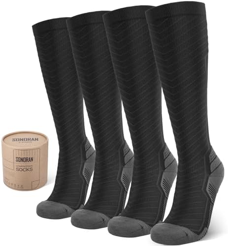 Compression Socks Women & Men 20-30 mmHg Bas de Compression Stockings Femme Homme Knee High for Running Travel