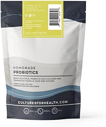 Cultures For Health Natto Starter Spores 4-Pack Bacillus Subtilis Natto Starter Powder DIY Japanese Natto From Soybeans Or Beans Probiotic Superfood Yields 24 Cups Of Natto