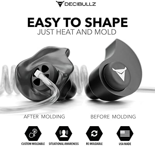 Decibullz - Custom Molded Security Radio Adapters Thermo-Fit Earpieces Designed For Clear Acoustic Tube Radios