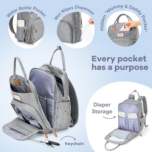 Diaper Bag Backpack RUVALINO Large Multifunction Travel Back Pack Maternity Baby Nappy Changing Bags