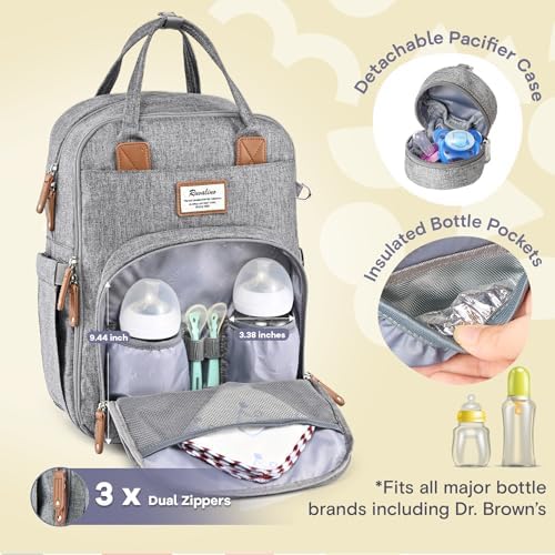 Diaper Bag Backpack RUVALINO Large Multifunction Travel Back Pack Maternity Baby Nappy Changing Bags