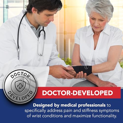 Doctor Developed Premium Copper Lined Wrist Support/Wrist Brace/Hand Support/Strap [single] & Doctor Handbook— Relieve Wrist Injuries Arthritis Sprains (1)