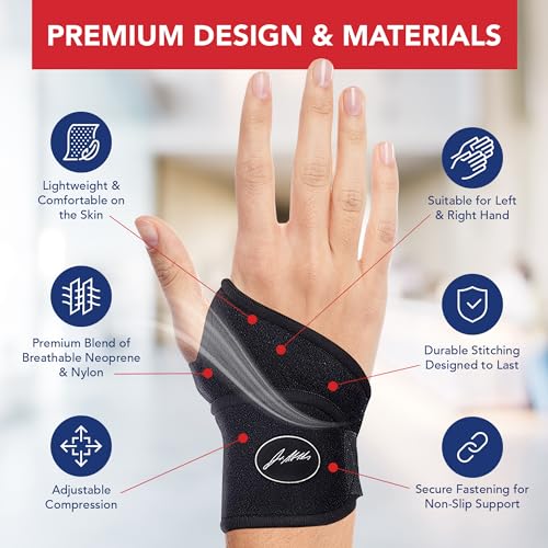 Doctor Developed Premium Copper Lined Wrist Support/Wrist Brace/Hand Support/Strap [single] & Doctor Handbook— Relieve Wrist Injuries Arthritis Sprains (1)