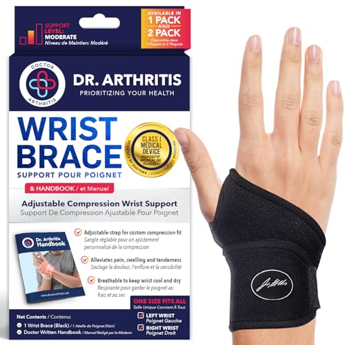 Doctor Developed Premium Copper Lined Wrist Support/Wrist Brace/Hand Support/Strap [single] & Doctor Handbook— Relieve Wrist Injuries Arthritis Sprains (1)