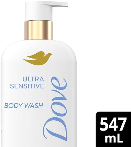 Dove Fragrance Free Body Wash Gentle All-over Body Cleanser Ultra Sensitive 10 Essential Ingredients 547mL