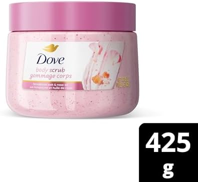 Dove PH Balanced Body Scrub With Naturally-Derived And Sulfate-Free Cleansers Himalayan Salt & Rose Oil 425 G