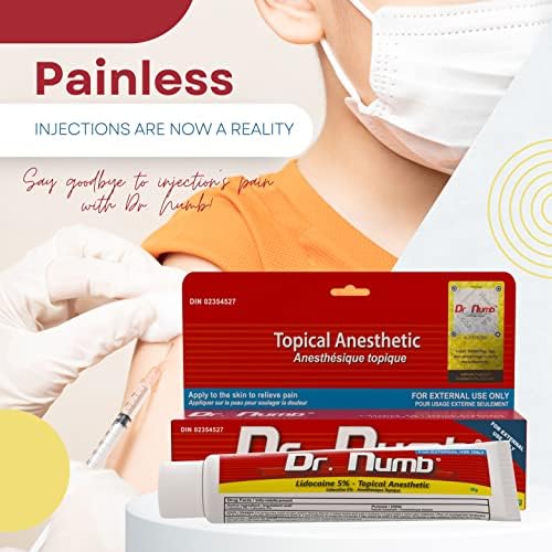 DR. NUMB 5% Lidocaine Topical Anesthetic Numbing Cream - 30g Vitamin E Combined For Pain Relieves Of Tattoos Waxing Microneedling Piercing Microblading Sunburn Ink Artists Choice (1)
