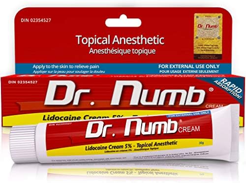 DR. NUMB 5% Lidocaine Topical Anesthetic Numbing Cream - 30g Vitamin E Combined for Pain Relieves of Tattoos Waxing Microneedling Piercing Microblading Sunburn Ink Artists Choice (1)