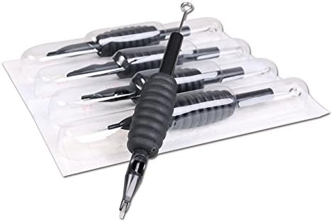 Dragonhawk 60 Counts Black Disposable Tattoo Tubes With Matching Assorted Pre-sterilized Tattoo Needles
