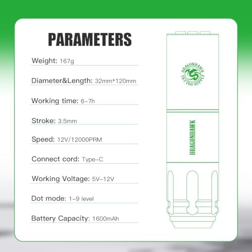 Dragonhawk Beginner Tattoo Kit Wireless Complete Pro Tattoo Gun Pen Machine Kit Cartridges Tattoo Machine Needles