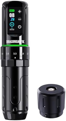 Dragonhawk L3 Cordless/Cord Tattoo Gun Rotary Pen Machine Powerful Mcore-L Tattoo Motor Smart Display 2 000mAh Battery Power Supply 7 Strokes Length for Pro Artists