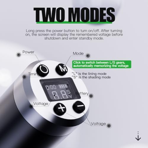 Dragonhawk Wireless Tattoo Gun Kit - Pro Rotary Tattoo Machine With 7 Strokes Length 20 Cartridges Needles Practice Skin Black Tattoo Inks For Beginners