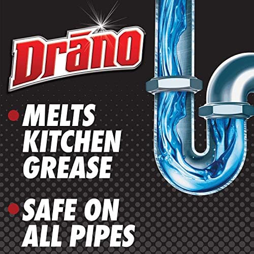 Drano Professional Strength Drain Clog Remover Crystals Fills Pipes To Unclog Kitchen And Bathroom Sinks Removes Food Grease Soap Scum And More 500g