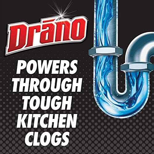 Drano Professional Strength Drain Clog Remover Crystals Fills Pipes To Unclog Kitchen And Bathroom Sinks Removes Food Grease Soap Scum And More 500g