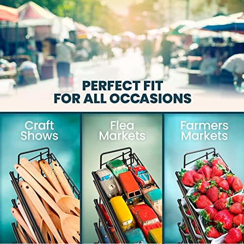 DS THE DISPLAY STORE 5 Tier Candy Display Rack Large Snack Organizer For Countertop Home Theatre Portable Concession Stand Snack Display Black Metal Shelf With 12 Clips