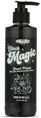 Dynamic Color Co - Black Magic Stencil Primer Tattoo Stencil Gel for Long Lasting Transfers Long Lasting Stencil Product 8 oz Bottle Made in USA Never Tested on Animals