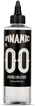 Dynamic Color Co.- No. 00 Tattoo Ink Mixing Solution Premium Shading Solution Tattoo for Artists Purest Hospital-Grade Water Mixed with Witch Hazel for Soothing Quality and Visible Smoothness (8oz)