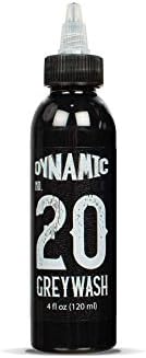 Dynamic Color Grey Wash Tattoo Ink Set - 20 40 60 80 Greywash Bottles - Black (4oz Set)