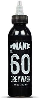 Dynamic Color Grey Wash Tattoo Ink Set - 20 40 60 80 Greywash Bottles - Black (4oz Set)