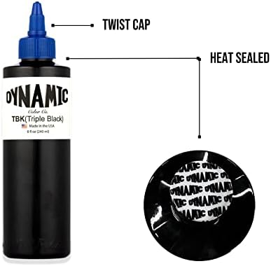 Dynamic Triple Black Tattoo Ink Bottle 8oz