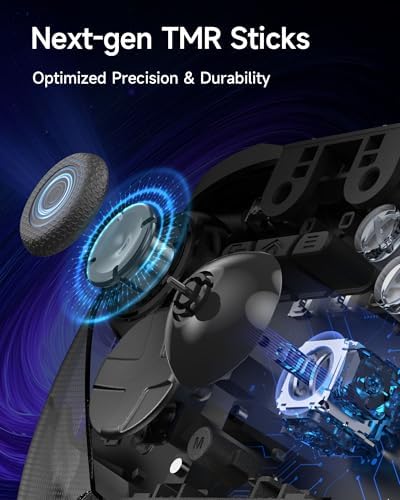 EasySMX D10 Wireless PC Controller – TMR Joysticks Dual-Mode Triggers Mechanical Keys 1000Hz Polling RGB – Bluetooth Gaming Controller For PC/Switch/Switch 2/iOS/Android TV With Charging Dock