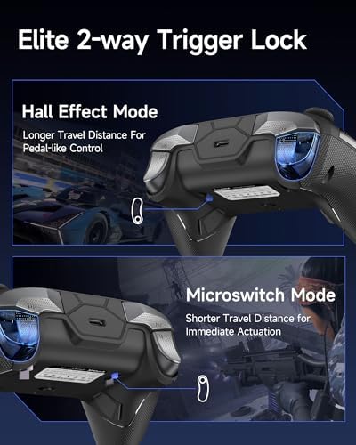 EasySMX D10 Wireless PC Controller – TMR Joysticks Dual-Mode Triggers Mechanical Keys 1000Hz Polling RGB – Bluetooth Gaming Controller For PC/Switch/Switch 2/iOS/Android TV With Charging Dock